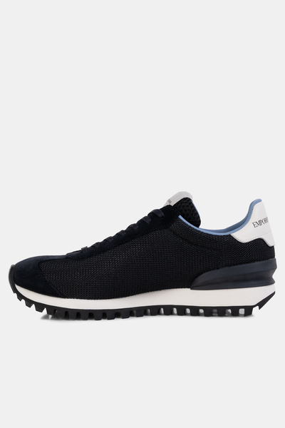Emporio Armani Sneakersy SNK COW SU+MESH+MFA czarne