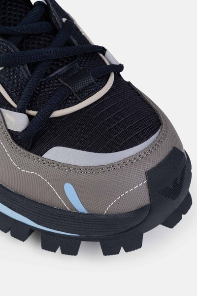 EMPORIO ARMANII Sneakersy Derby Ripstop szare