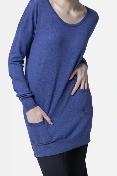 Roccobarocco wełniany sweter RBM-4W niebieski