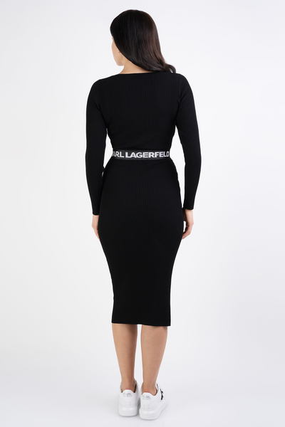 Karl Lagerfeld sukienka dzianinowa lslv Knit czarna
