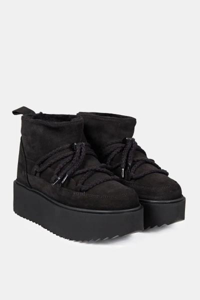INUIKII śniegowce skórzane Classic Low Platform 75204-004 czarne
