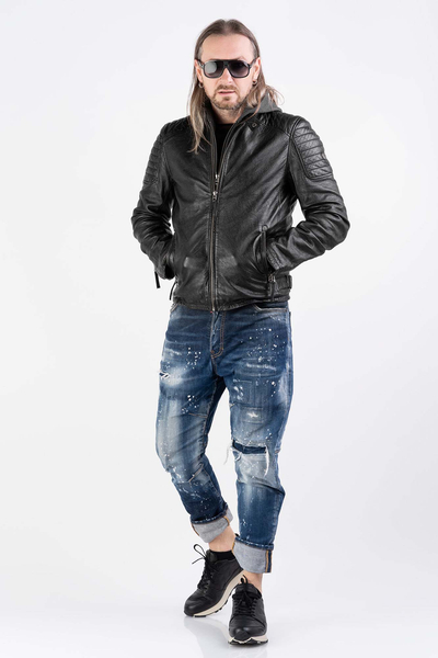 GIPSY kurtka skórzana męska z kapturem Chavis