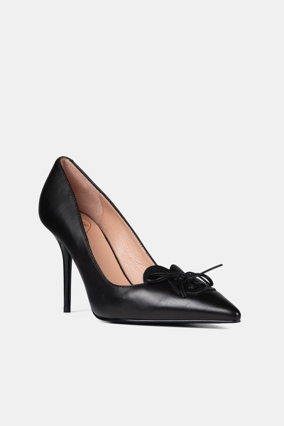 Love Moschino czarne damskie szpilki ze skóry Scarpad.Spillo95 czarne