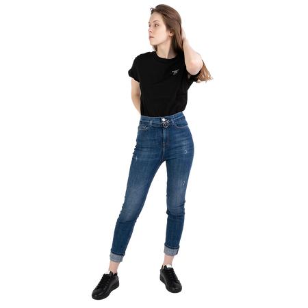 PINKO Jeansy niebieskie z paskiem Susan 33 Skinny Pj773