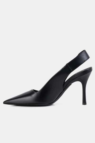 FURLA czółenka na obcasie z otwartą piętą Sign Slingback T.90 czarne