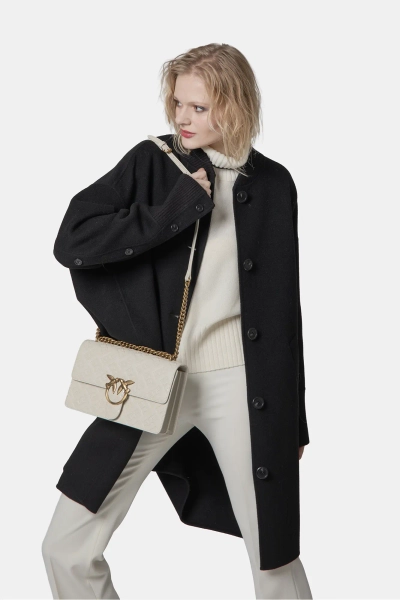 PINKO wełniany płaszcz Certosa czarny