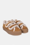 INUIKII sneakersy Shearling Low Velcro 35202-050 brązowe