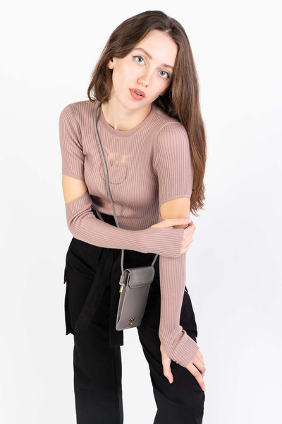 Pinko bluzka z wycięciami na ramionach i rękawach Tricheco