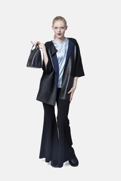 PINKO narzutka skórzana Culminare czarna