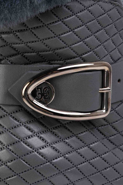 FABI botki na koturnie z futerkiem FD2920B Szare