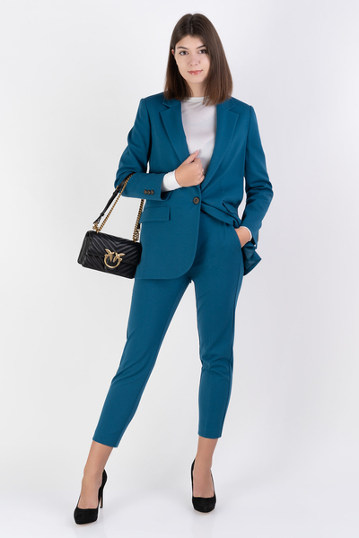 PINKO Spodnie cygaretki niebieskie PAULINE Pantalone Punto Stoffa