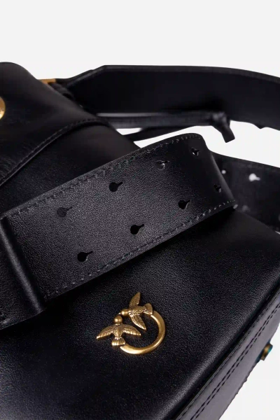 PINKO mini worek skórzany Secchiello 104303A0QO czarny