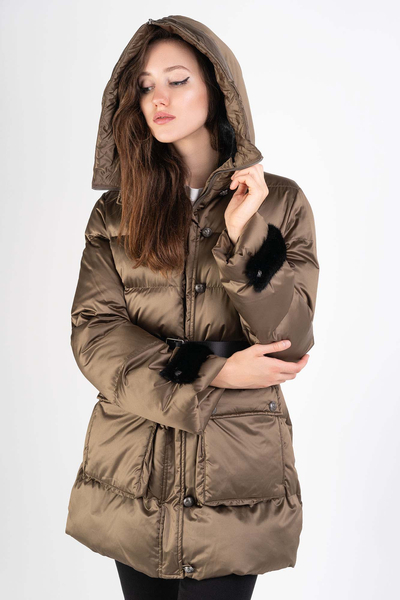 Zielona kurtka puchowa damska PINKO Boccale Imbottito