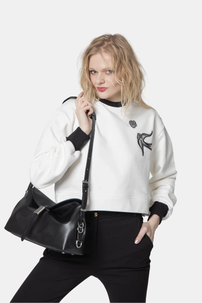 PINKO bluza bawełniana Mandorlato biała