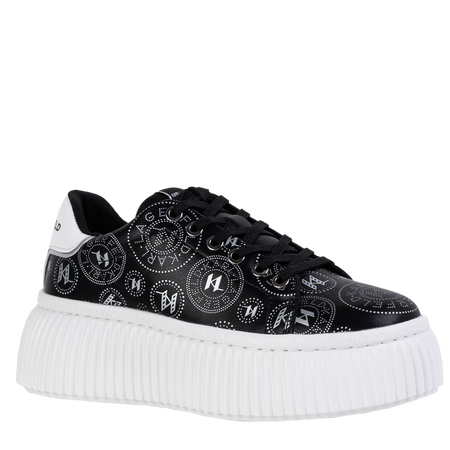 KARL LAGERFELD Sneakersy Kreeper Lo Ring Logo Lthr czarne