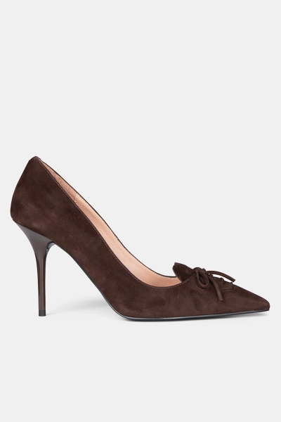 Love Moschino szpilki damskie zamszowe Scarpad.Spillo95 brązowe  
