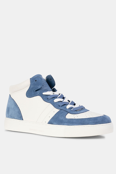 Emporio Armani Sneakersy białe z niebieskim akcentem X4Z119 XN777 S740