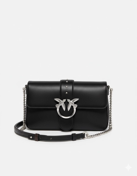 PINKO torebka Love One Slouch Zip Classic czarna