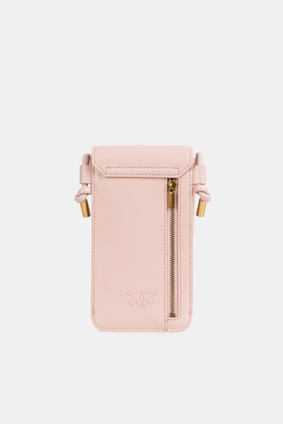 Pinko Pokrowiec na telefon różowy Phone Case Vitello Shinny 