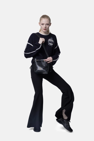 PINKO sweter z merynosów Alicudi granatowy