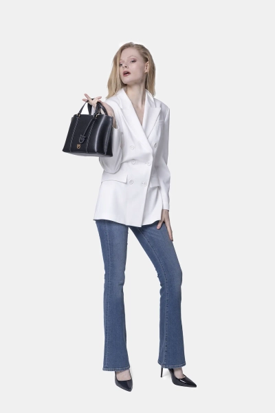 PINKO jeansy damskie Flora No Belt Flare niebieskie