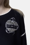 PINKO sweter z merynosów Alicudi granatowy