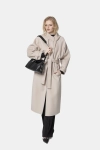 PINKO damski wełniany płaszcz z kapturem Cartoccio beżowy
