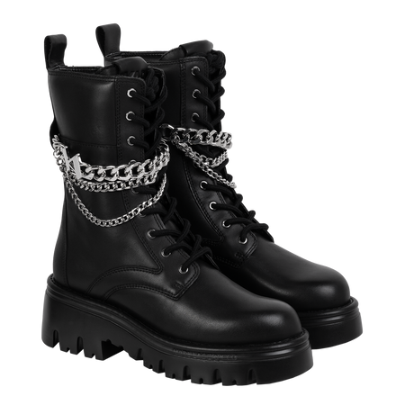 Karl Lagerfeld buty z łańcuchem KOMBAT KC Hi Lace Chain czarne