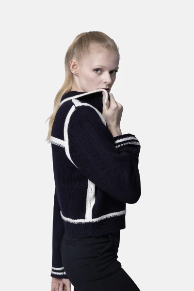 PINKO kargigan z wełny merynosów Sulcis granatowy