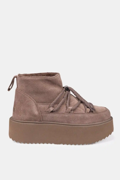 INUIKII śniegowce skórzane Classic Low Platform 75204-004 Taupe