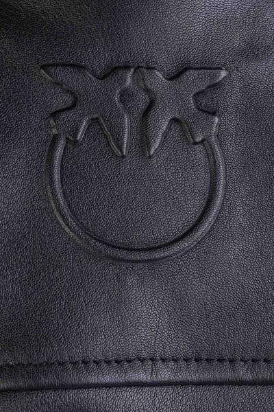 Kurtka skórzana PINKO Sensible Chiodo czarna