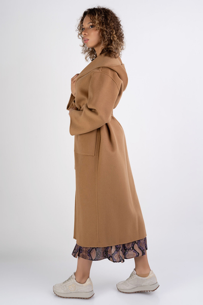 Płaszcz wełniany PINKO oversize damski z kapturem EKELON 1