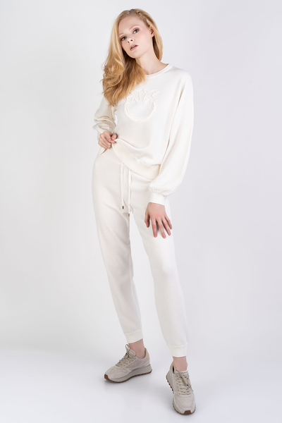 Pinko spodnie dresowe białe Cobra