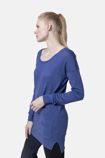 Roccobarocco wełniany sweter RBM-4W niebieski