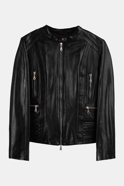 GIOVANNI damska kurtka skórzana Versus czarna