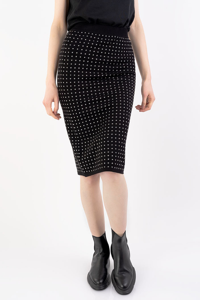 PINKO Spódnica midi z jetami z gumką w pasie czarna EXTRADRY