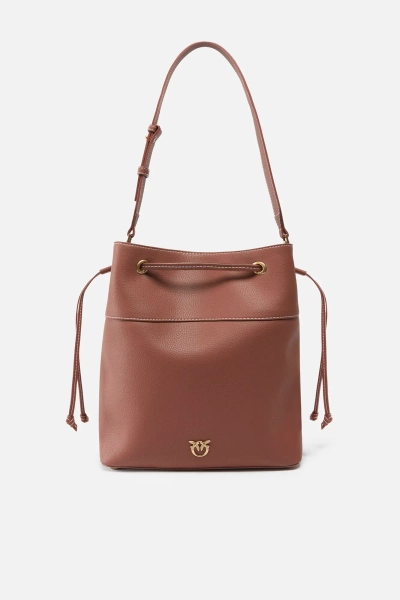 PINKO torba worek Secchiello Classic Bag brązowy