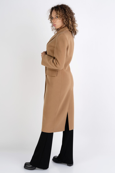 PINKO wełniany brązowy płaszcz damski EBOOK