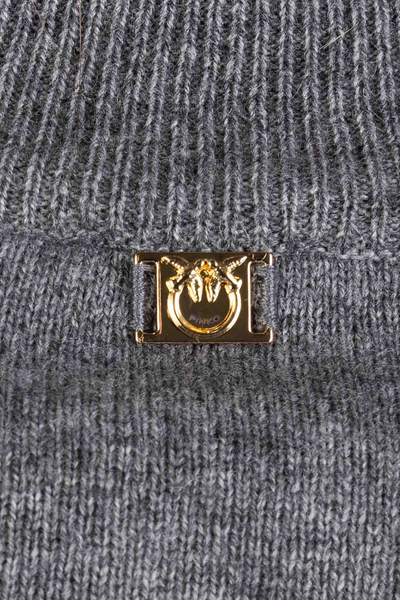 Pinko szary golf z różową lamówką Polipo