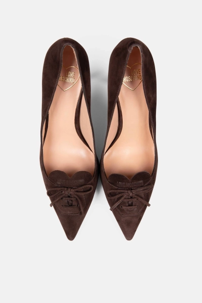 Love Moschino szpilki damskie zamszowe Scarpad.Spillo95 brązowe  