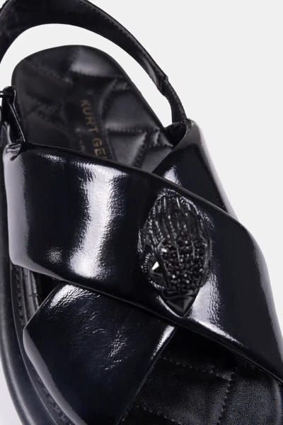 Kurt Geiger skórzane sandały damskie Orson  Cross Strap 20289003090 czarne 