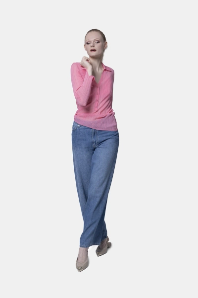 PINKO jeansy palazzo Lauryn Loose niebieskie