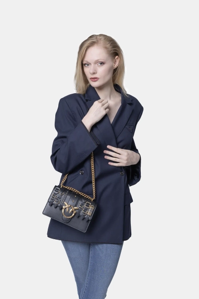 PINKO torebka z paskami Love One Mini Light Cl czarna