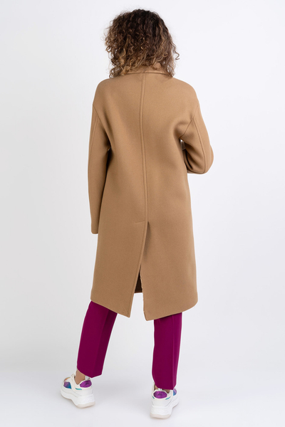 Wełniany płaszcz PINKO Enter beżowy