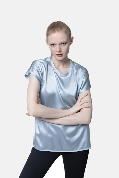 PINKO top jedwabny Farida niebieski