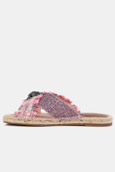 KURT GEIGER Klapki 225-Kensington X Espadrille różowe