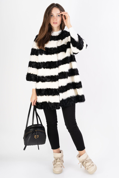 CKN futro Silvana dwukolorowe czarno-białe