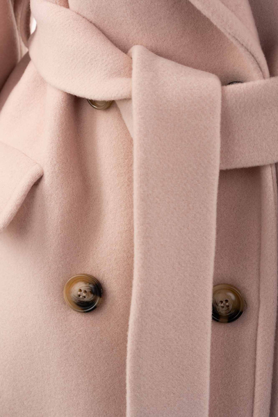 PINKO PŁASZCZ długi z paskiem RÓŻOWY GIACOMINO 1 