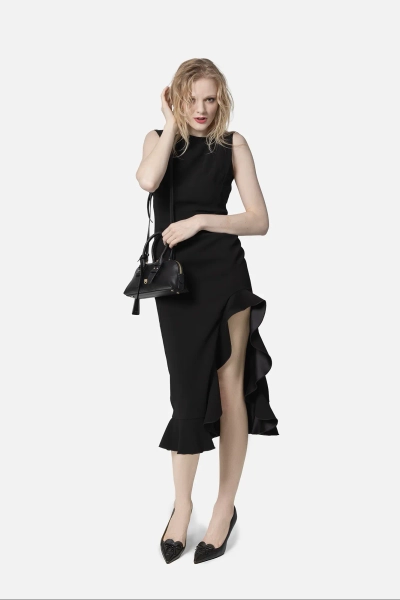 PINKO sukienka wieczorowa z odkrytymi plecami Flipper czarna