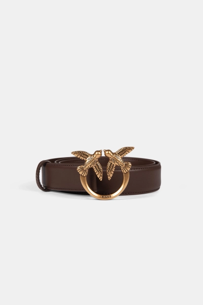 PINKO pasek skórzany damski Love Berry H3 Belt Low 100125A0F1L74Q brązowy 